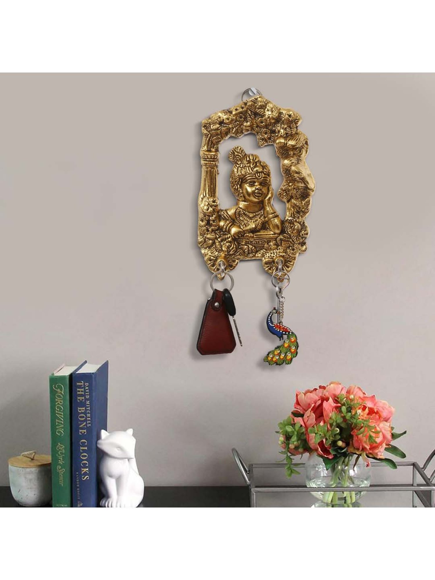 Gathari White & Orange Ceramic Desk Planter