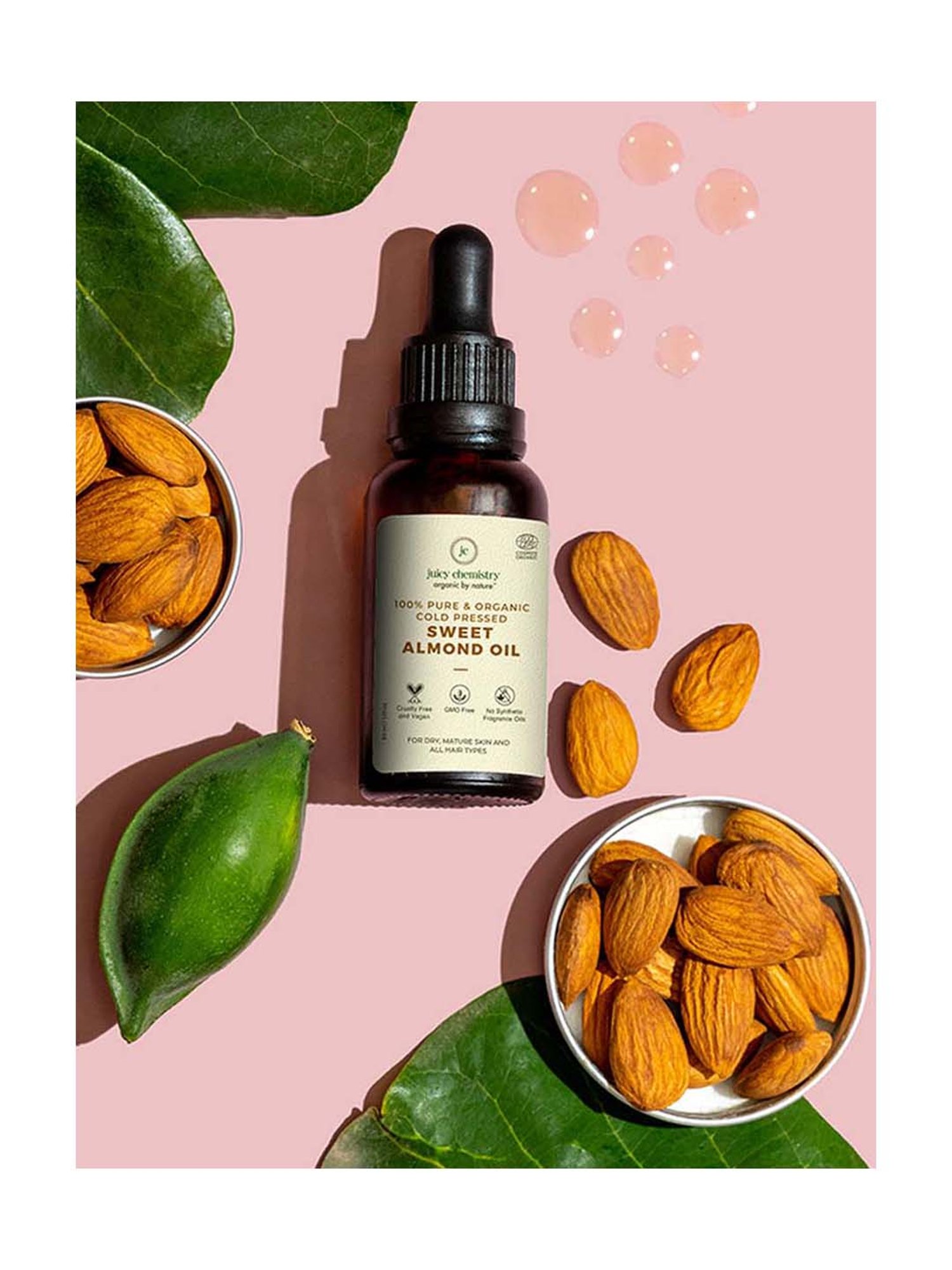 Juicy Chemistry Sweet Almond Cold Pressed Carrier Oil - 30 ml