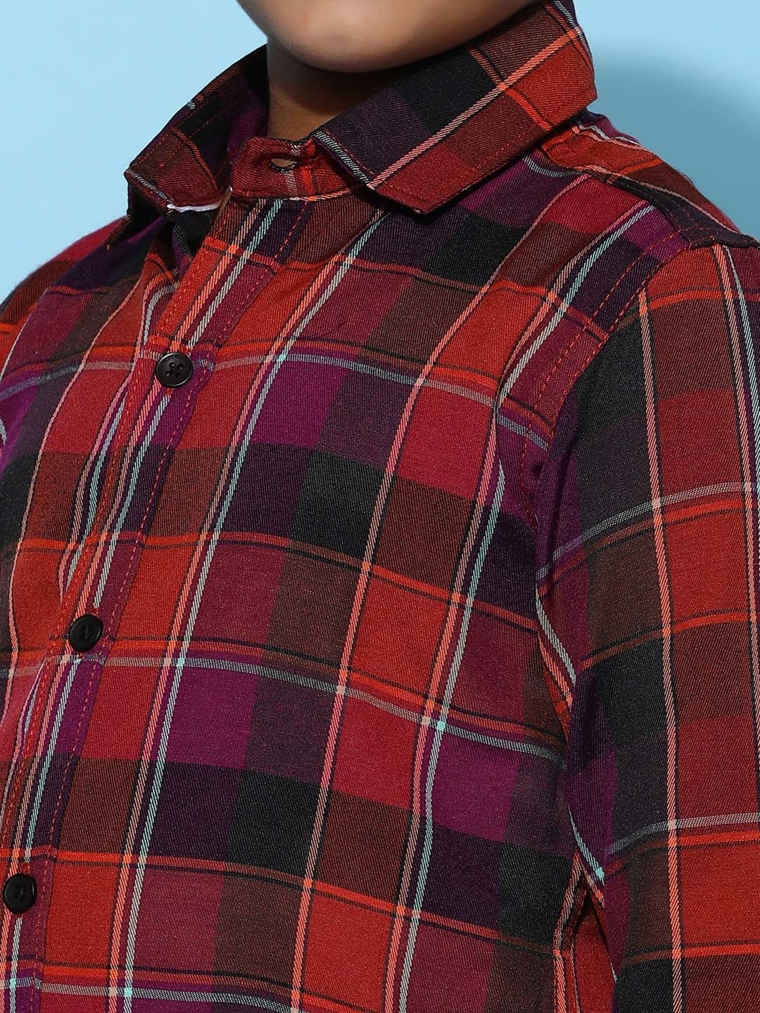 Tales & Stories Kids Multicolor Chequered Full Sleeves Shirt