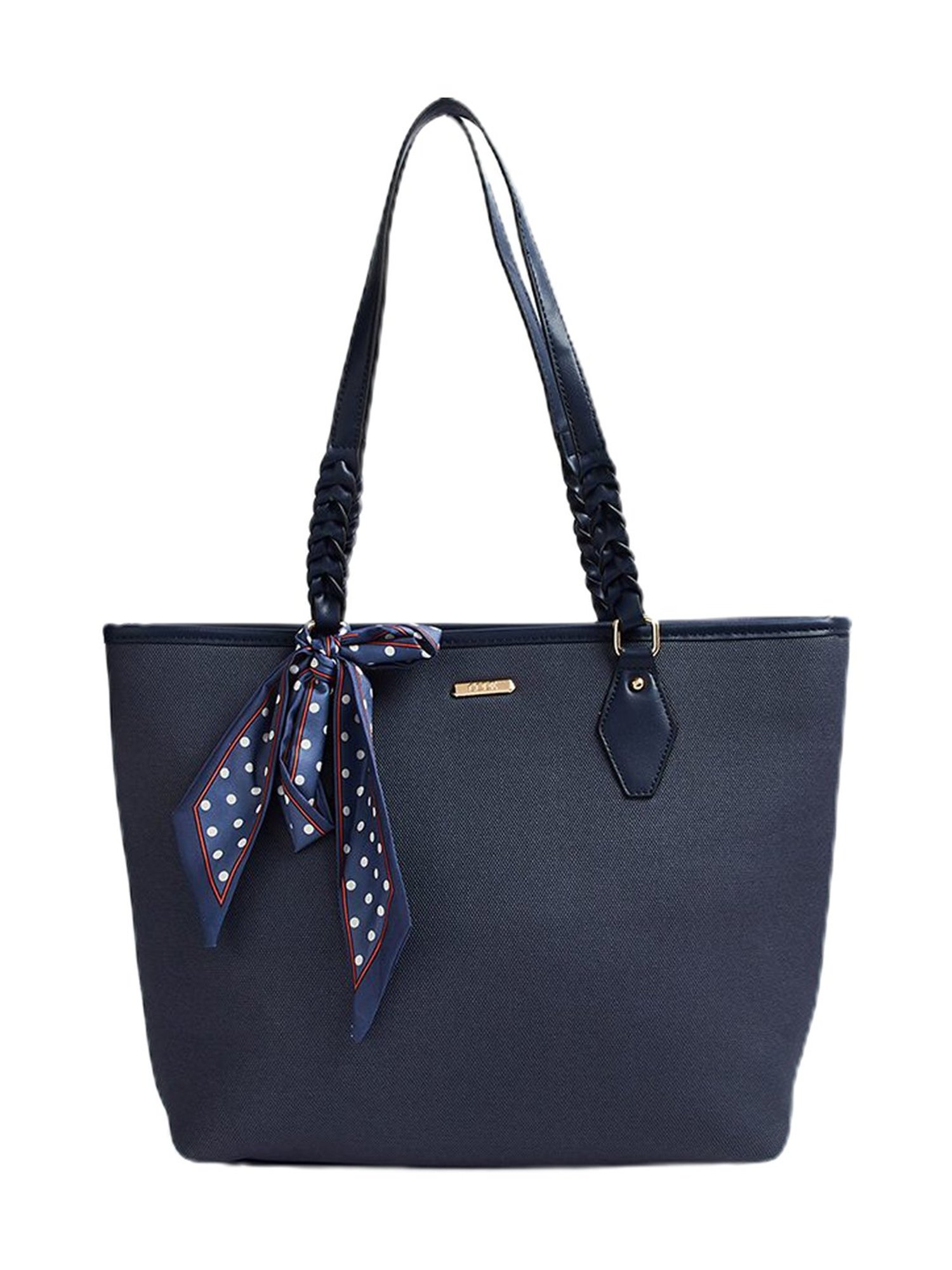 Code by Lifestyle Navy Textured Tote Bag