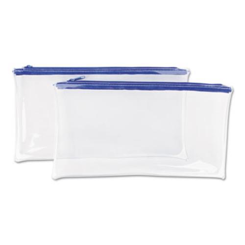 Zippered Wallets/Cases, 11 x 6, Clear/Blue, 2/Pack 69025