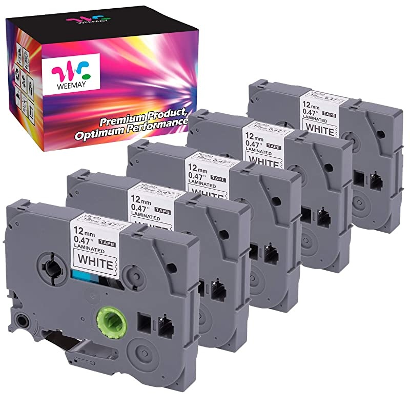 Compatible 12mm 047 Laminated White Tape Replace Brother Label Tape TZe231 TZe231 TZ231 TZ231 for PTouch PTD210 PTD200 PTH110 PTD400 PTD600 Label Maker 12 Inch Black on White