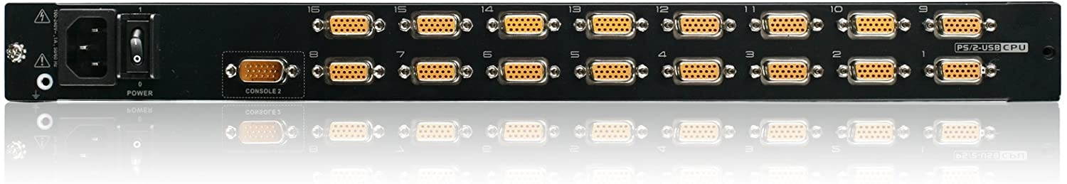 IOGEAR Rackmount 16-Port KVM Switch Console with 17-inch TFT LCD Active Matrix Monitor, Keyboard and Touchpad with 1 USB Cable