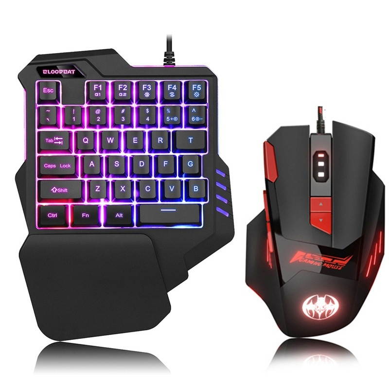 Zgeer Mechanical one-handed keyboard hand game artifact left hand game keypad for Game LOL /Dota / PUBG / Fortnite Black