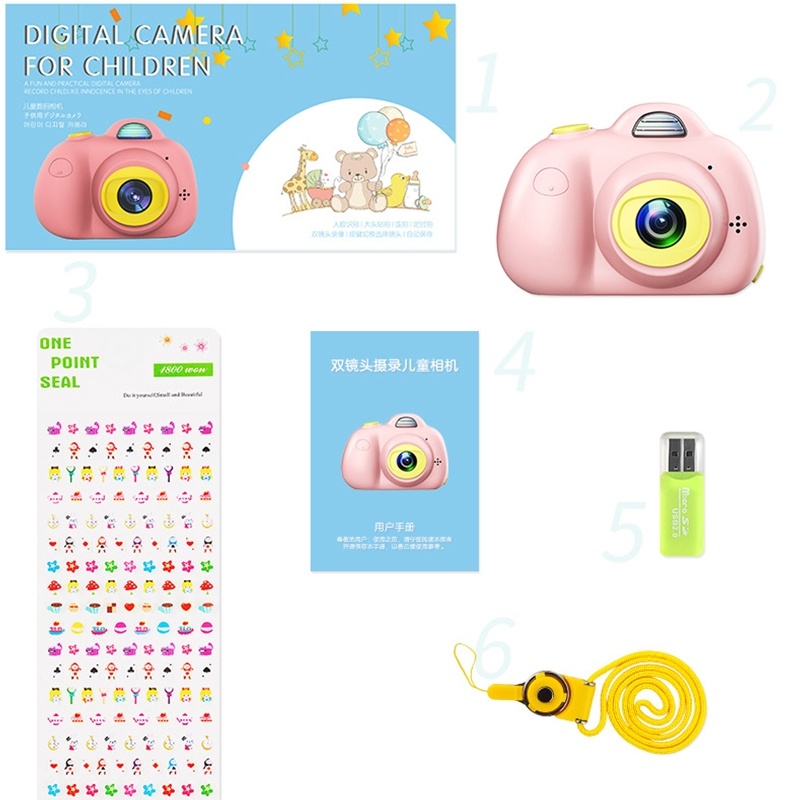 2.0 Mega Pixel 2.0 inch TFT Screen Silicone Shockproof Digital SLR Camera for Children