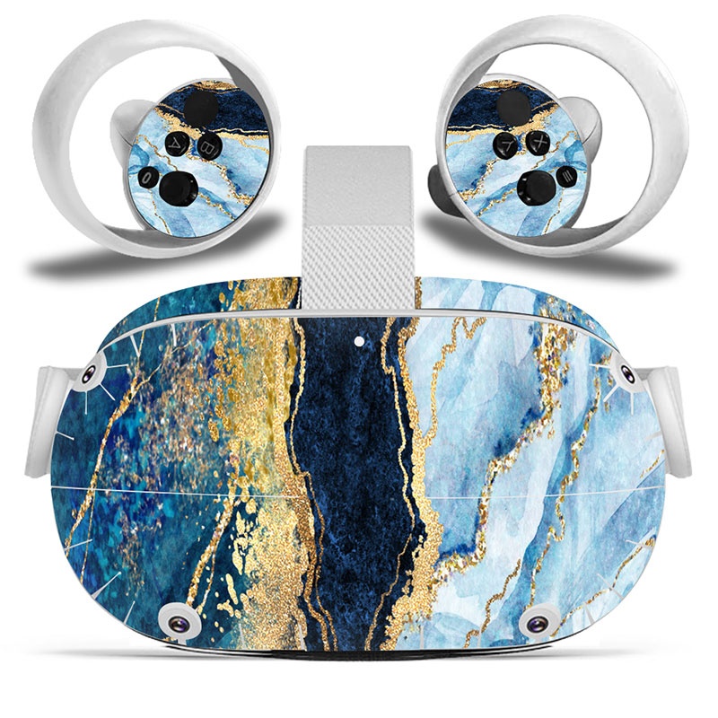 Amify Vinyl Skin Sticker for Oculus Quest 2 VR Headset Controller PVC Decals Cute Cartoon Wrap Cover for Oculus Quest 2 Accessories