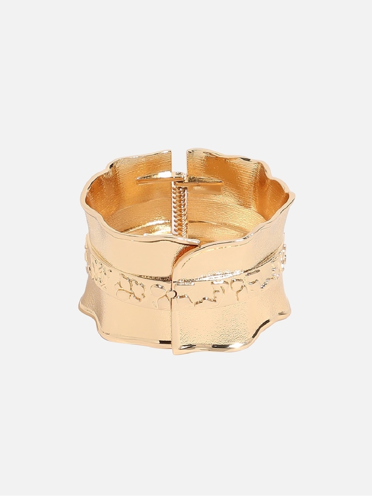 Sohi Women's Dented Textured Bracelet - Gold