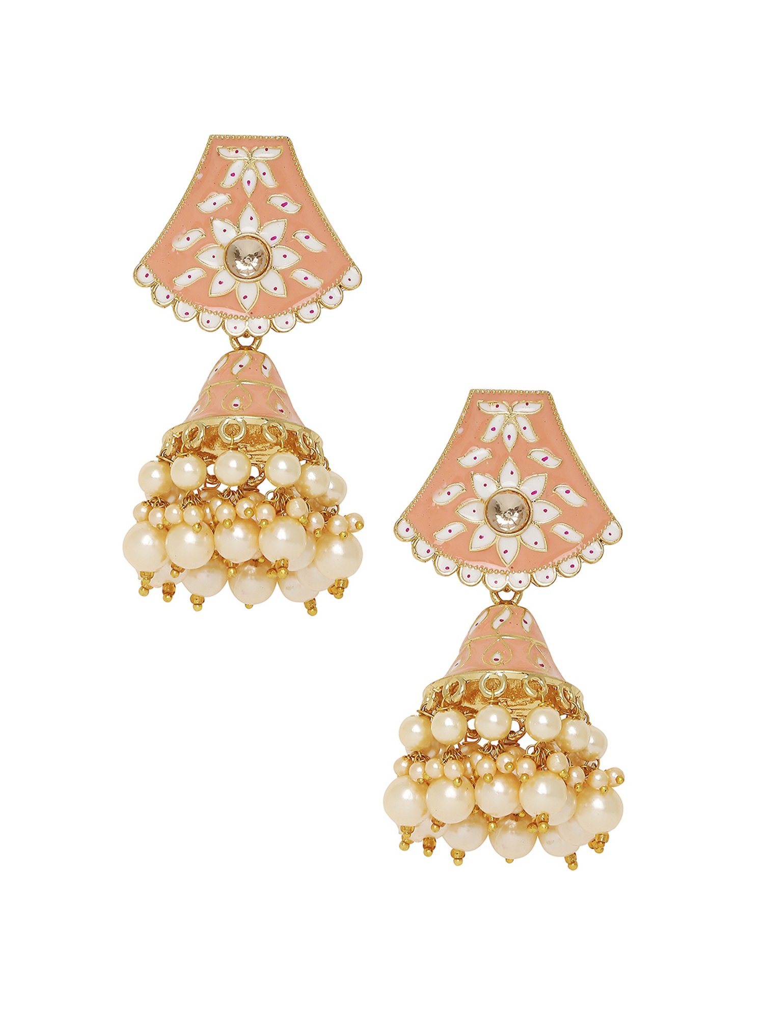 Sri Jagdamba Pearls Black Rosy Pearl Drop Earrings