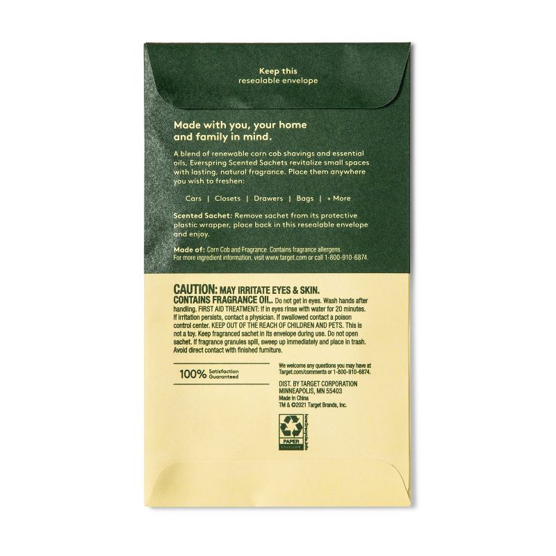 Air Freshener Sachet - Lemon & Mint - 1oz - Everspring™