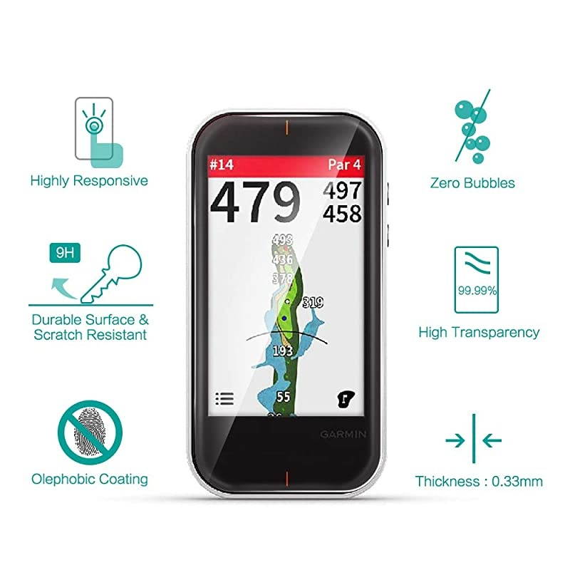 2PACK  Tempered Glass Screen Protector Bundle Compatible with Garmin Approach G80 HD Clarity Protective Film Handheld Golf GPS Accessories