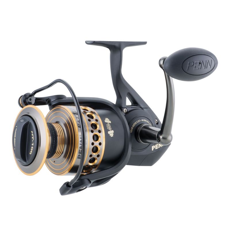 Penn BTLII8000102H Battle II HT100 Saltwater Spinning Fishing Reel and 10 Foot Aluminum Oxide Rod Combo, Bloack