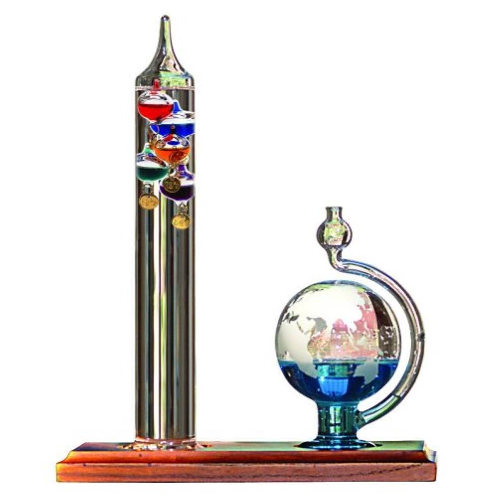 acurite 00795a2 galileo thermometer with glass globe barometer, barometer set