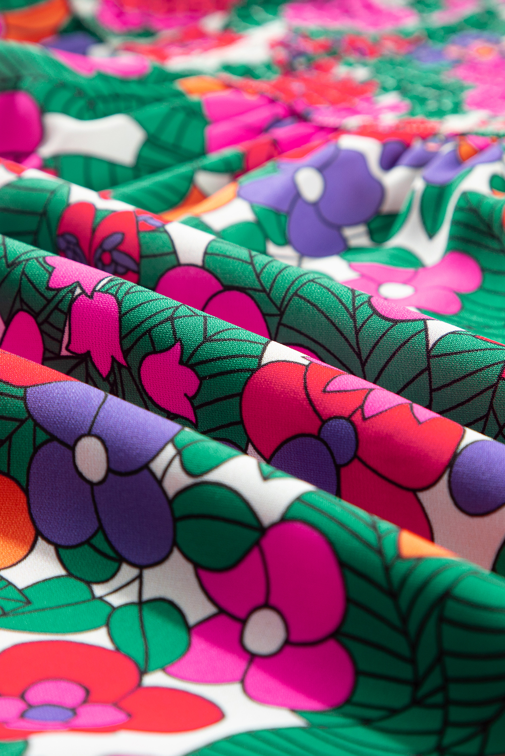 Black Leopard Patchwork Split Neck Ruffle Plus Size Dress