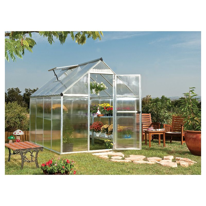 6' x 8' Nature Greenhouse - Silver - Palram