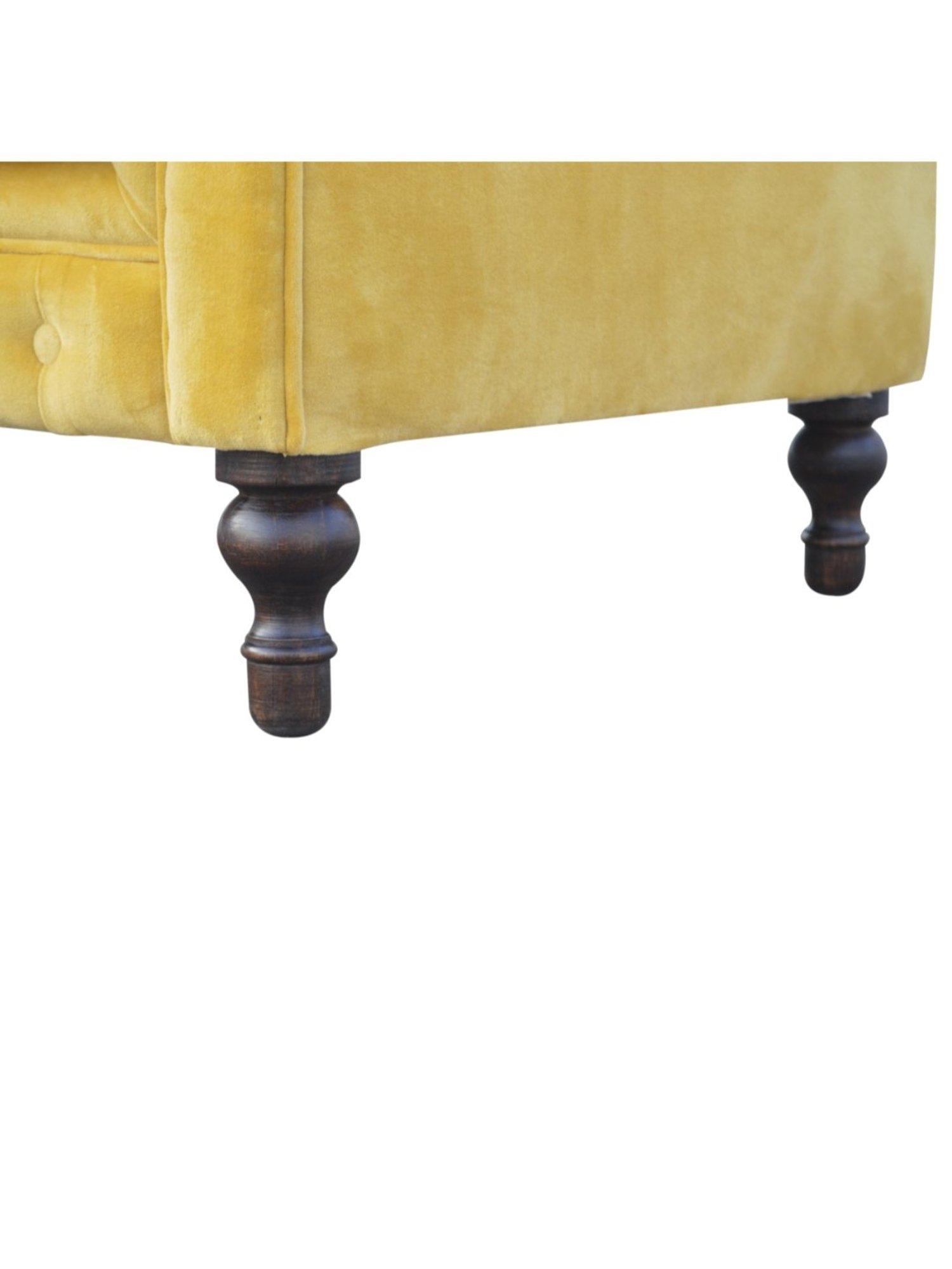 Artisan Furniture Chesterfield Quilted Yellow Wood 2 Seater Sofa