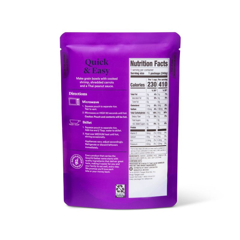 Jasmine Rice Microwavable Pouch - 8.5oz - Good & Gather™