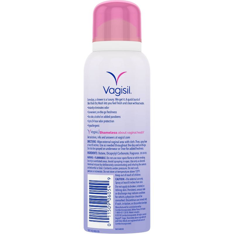 Vagisil Odor Block Feminine Dry Wash Deodorant Spray for Women - 2.6oz