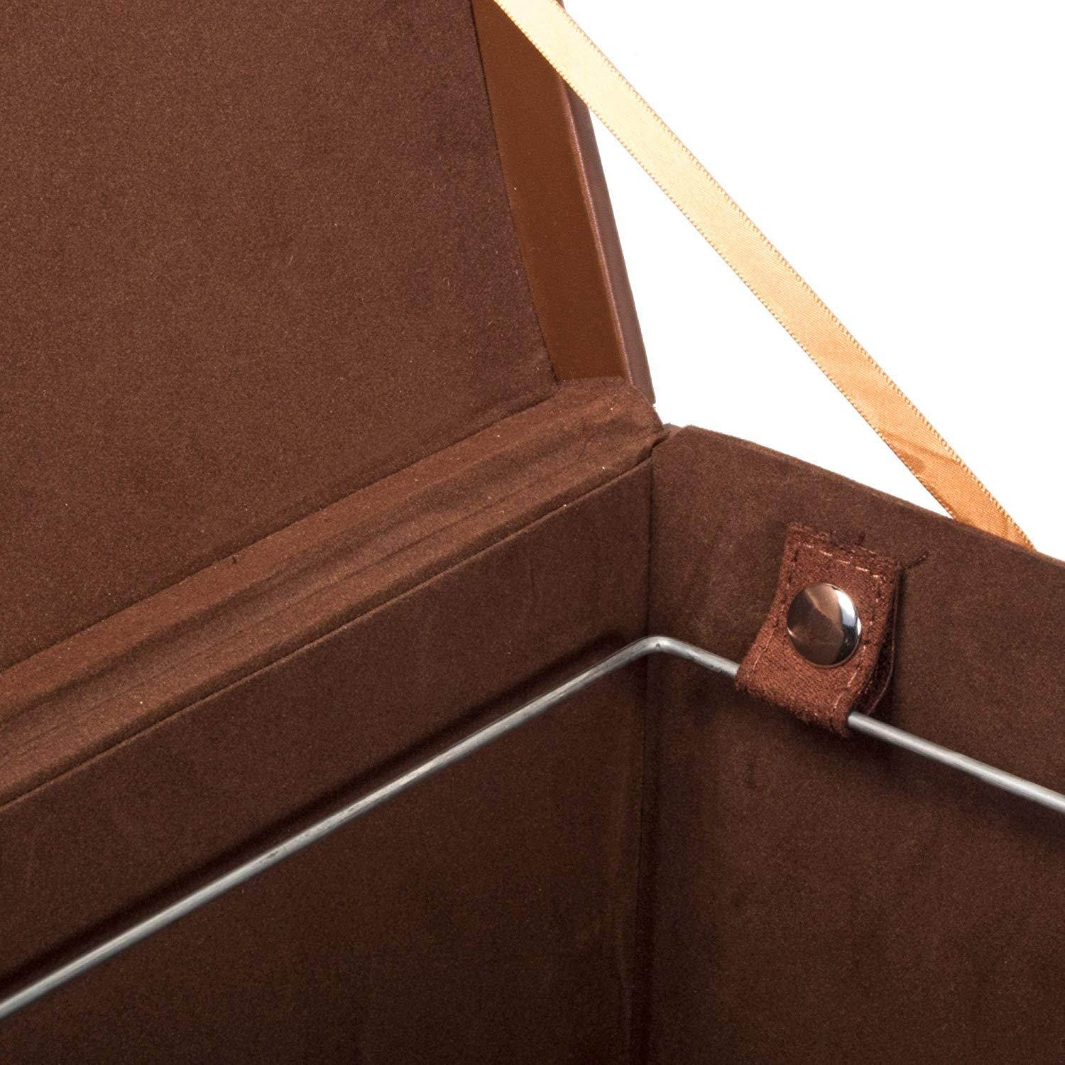 G.U.S. Decorative Office File and Portable Storage Box For Hanging Folders Letter Or Legal, Brown