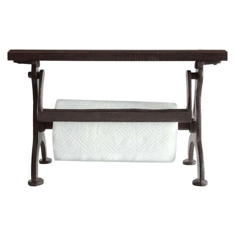 Cast Iron & Wood Paper Towel Holder - 3R Studios