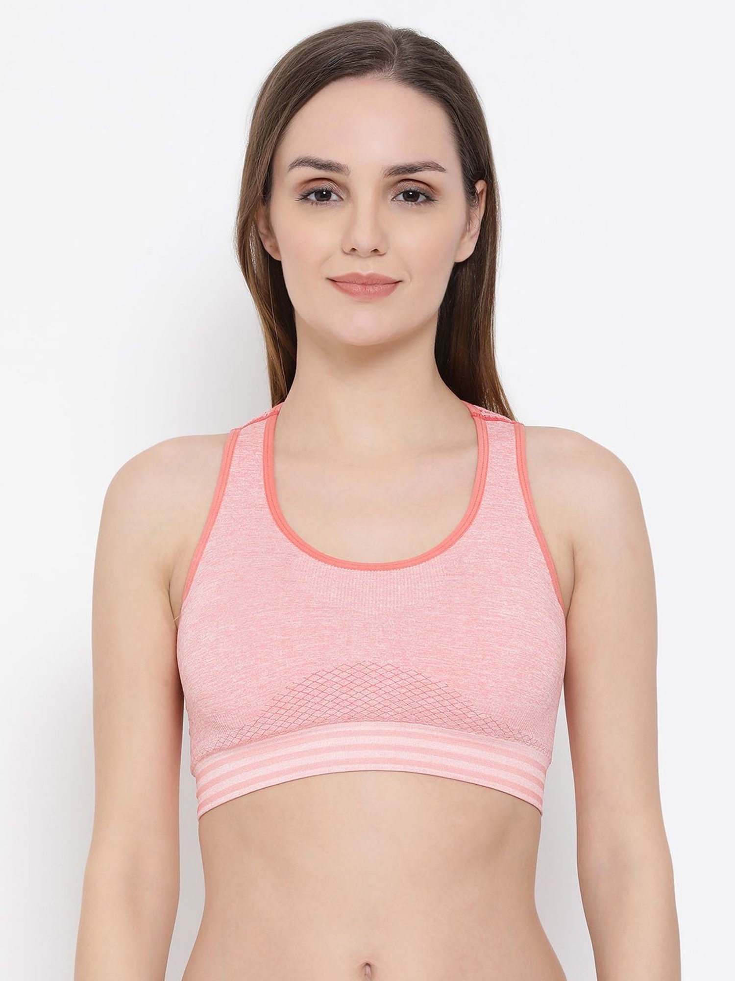 Clovia Pink Racerback Sports Bra