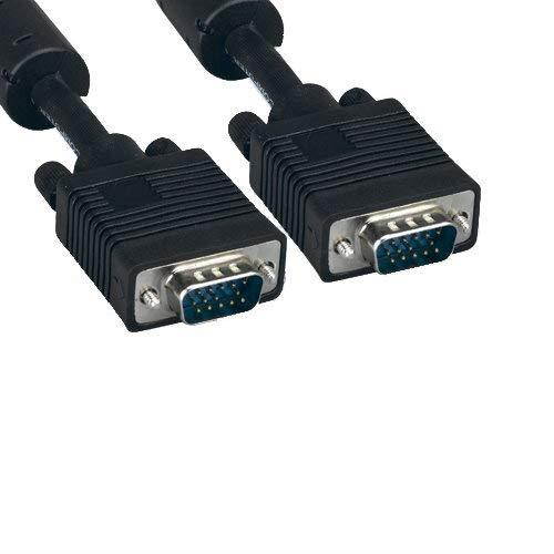 Kentek 10 Feet FT Super VGA SVGA HD15 15 Pin Male to Male M/M Video Cable Cord 28 AWG EMI Filter Ferrite Mini-Coax Twisted Pairs Molded for PC TV Monitor Black