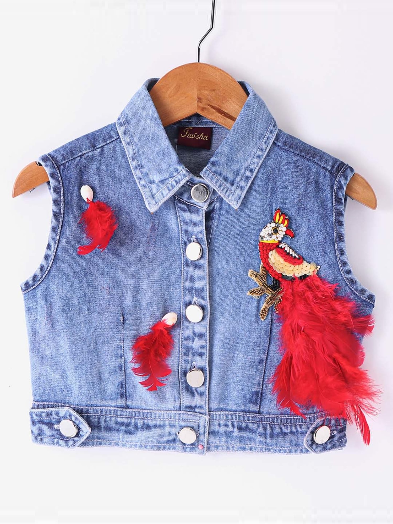TWISHA Kids Blue & Red Applique Top Set