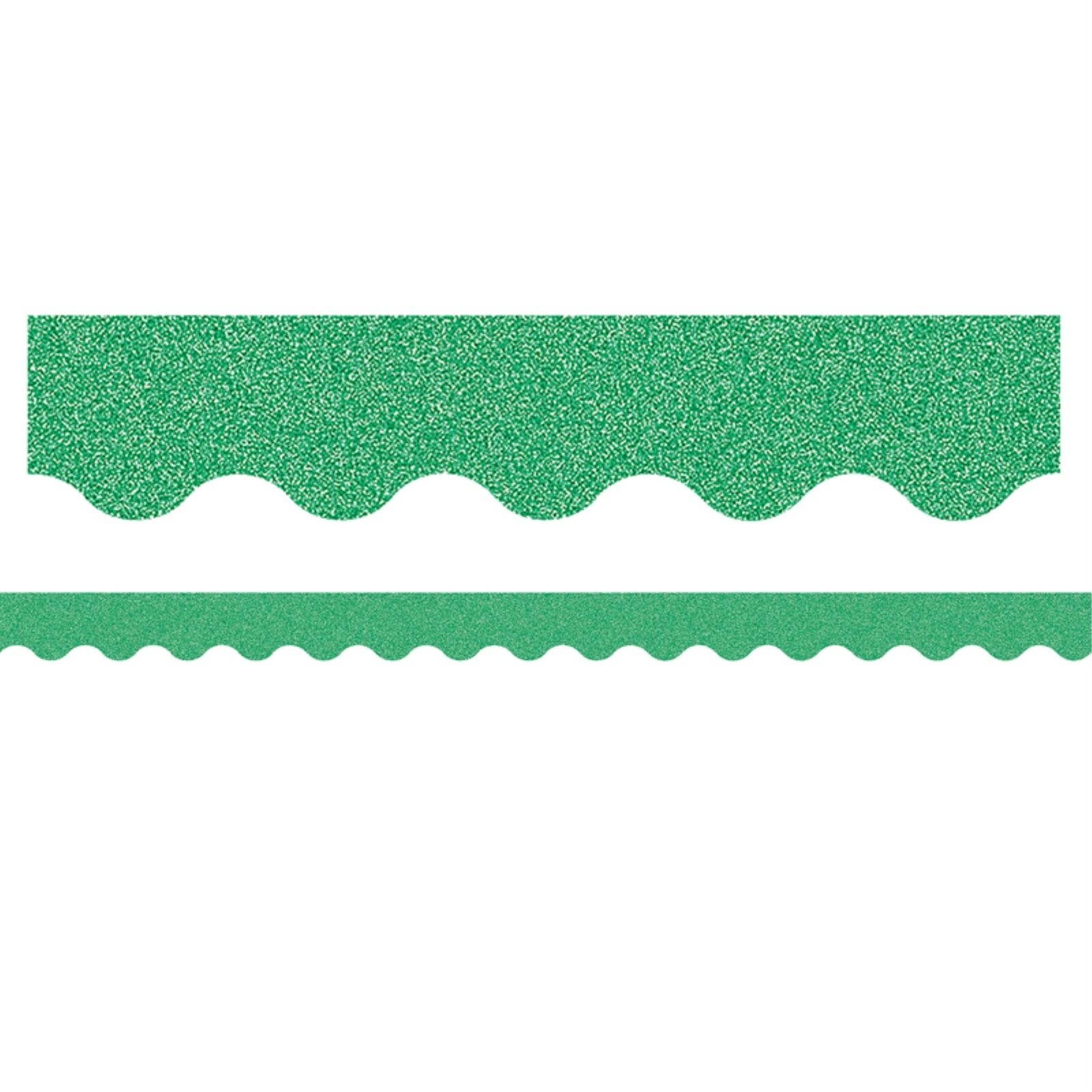 Green Glitz Scalloped Border Trim