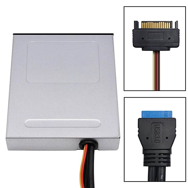 USB 3.0 HUB 3.5 Inch Internal Front Metal Brushed Panel and 1-Type-C Port/ 3-USB 3.0 Ports with QC3.0 18W Fast Charging Port