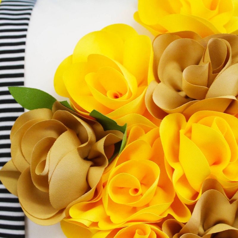 18" x 18" Striped Floral Roses Decorative Patio Throw Pillow - Edie@Home