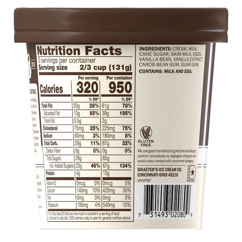 Graeter's Madagascar Bourbon Vanilla Bean Ice Cream - 16oz