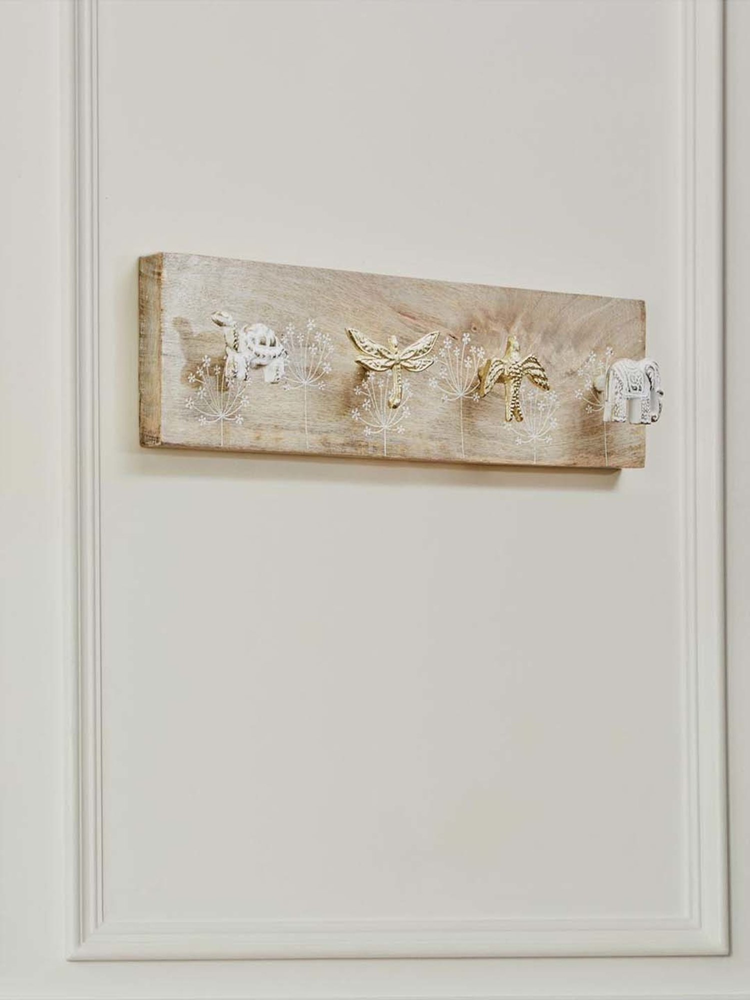 Fabindia Home Shalimaar Beige Wood 4 Animal Peg Wall Hook