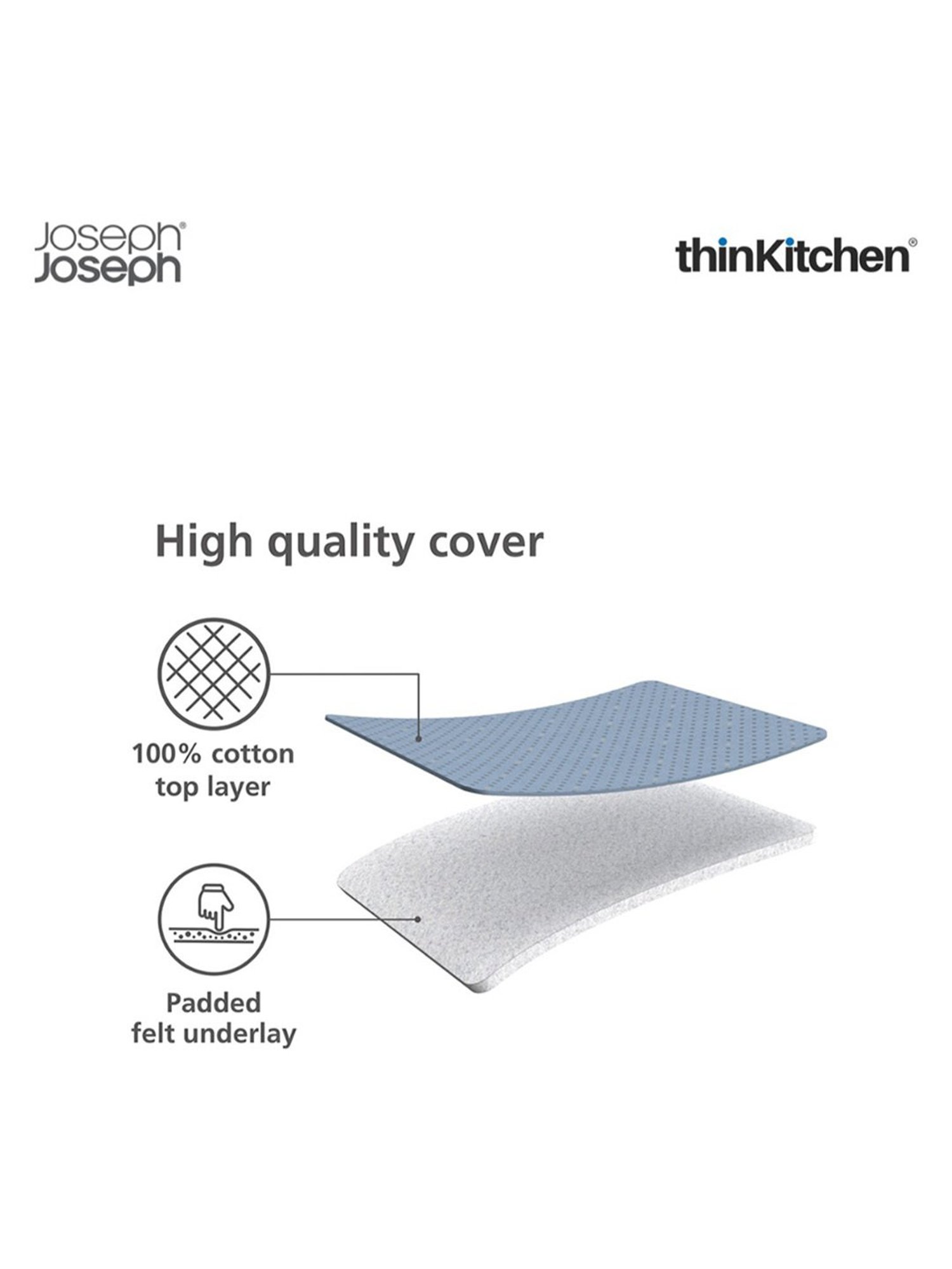 Joseph Joseph Grey & Yellow Carbon Steel Pocket Folding Table-top Ironing Board