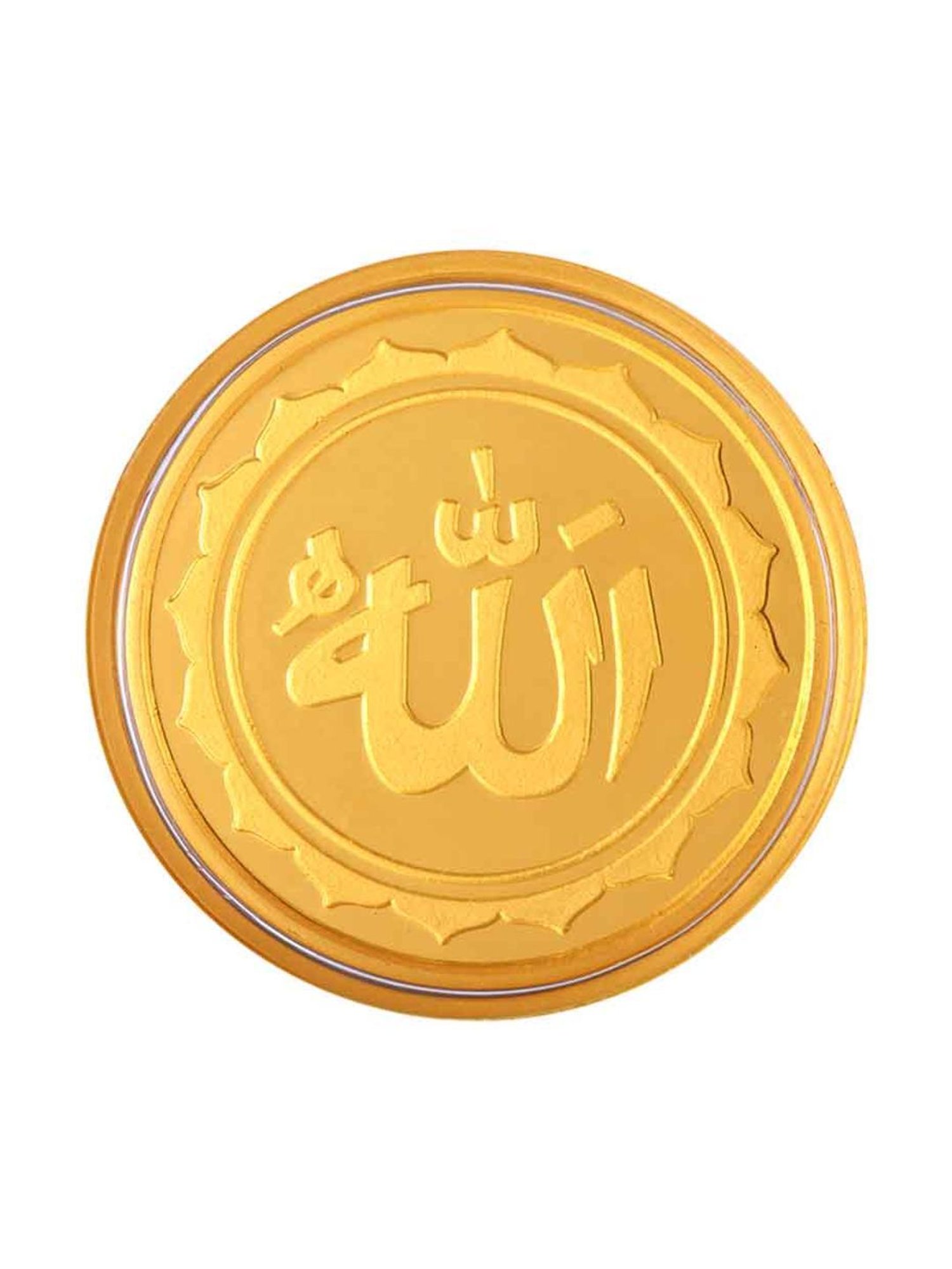 P.C. Chandra Jewellers Pooja Kalash-Inscribed 24k (999) 0.05gm Yellow Gold Foil Coin