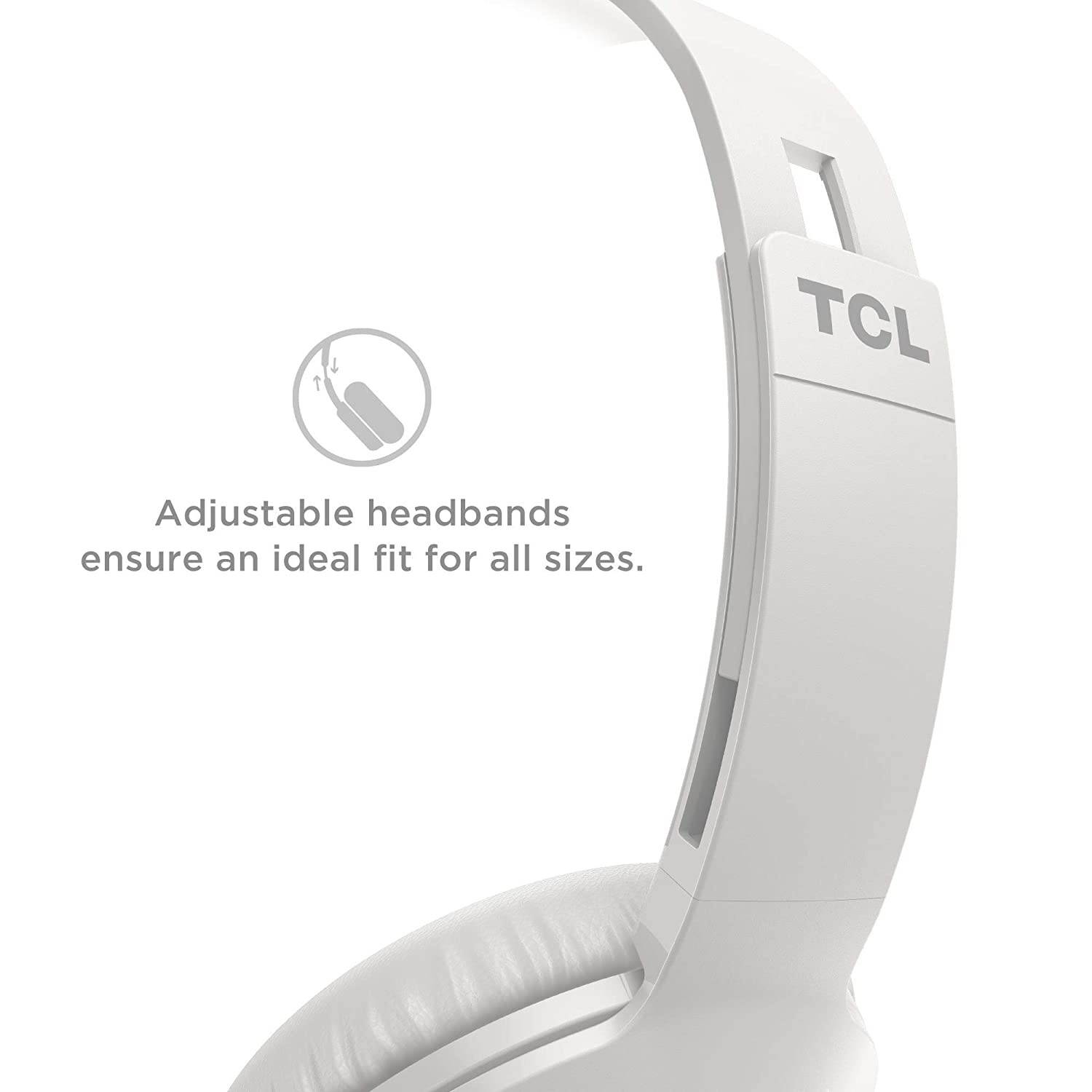 TCL MTRO200BT Wireless On-Ear Headphones Super Light Weight Headphones with 32mm Drivers for Huge Bass and 20 Hour Playtime &ndash; Ash White