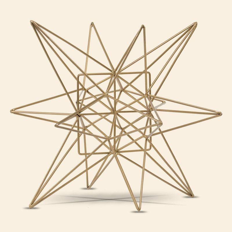 Star Figurine Metal Tabletop Décor In Steel Finish - Gold (7.28"x8.27"x7.48")