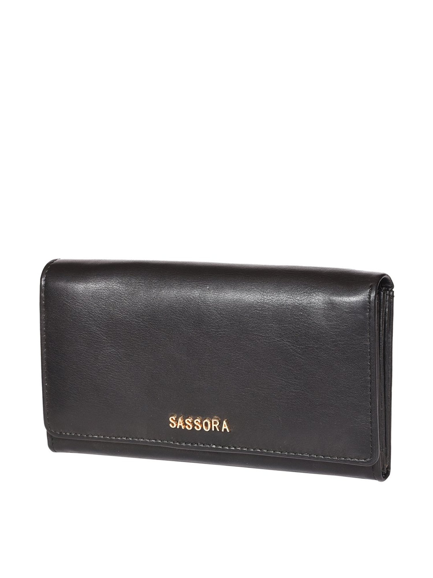 SASSORA Black Solid Rfid Wallet for Women