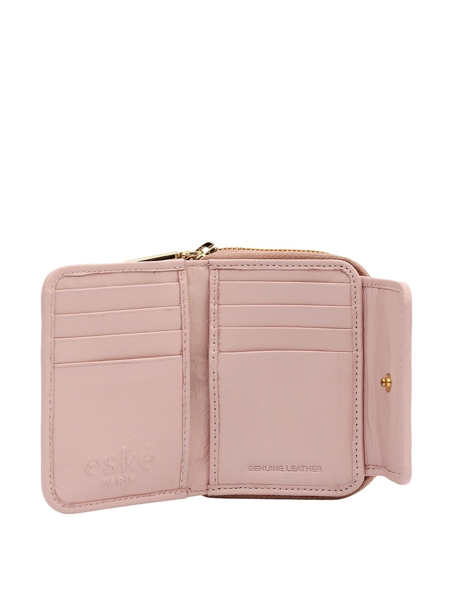 Eske Paris Pink Textured Zip Around Wallet for Women