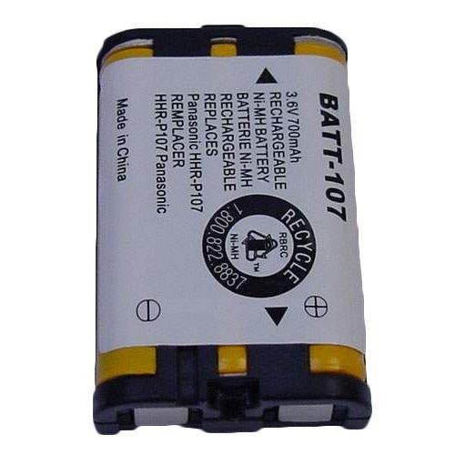 Radio Shack 23-499 Cordless Phone Battery 3.6 Volt, Ni-MH 700mAh - Replacement For PANASONIC HHR-P107 Cordless Phone Battery
