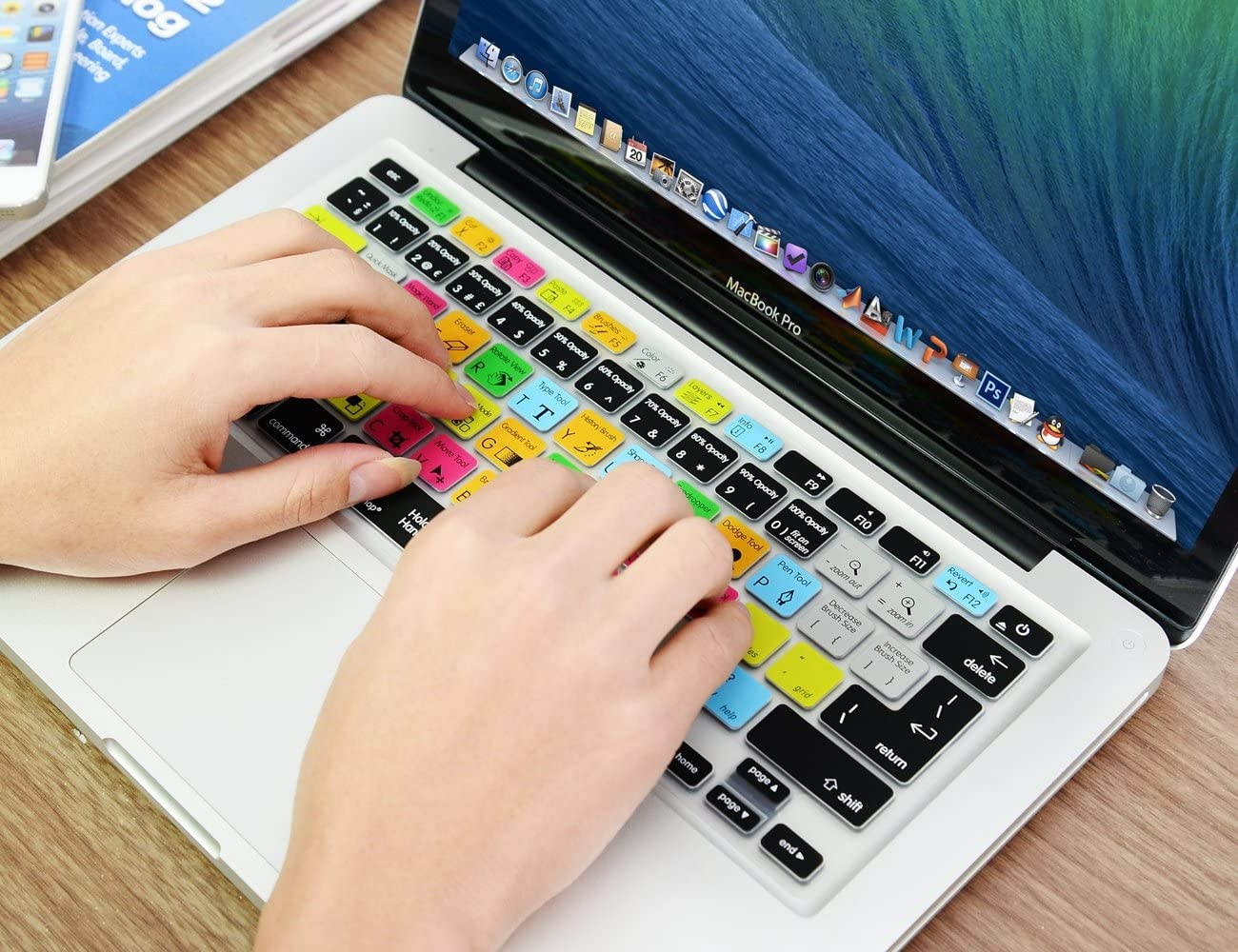 XSKN for Adobe InDesign Shortcut Keyboard Cover Functional Hotkey Design Hot Keys Silicone Rubber Skin for MacBook Pro 13" 15" 17" (with or w/Out Retina Display) iMac and MacBook Air 13", US EU Both