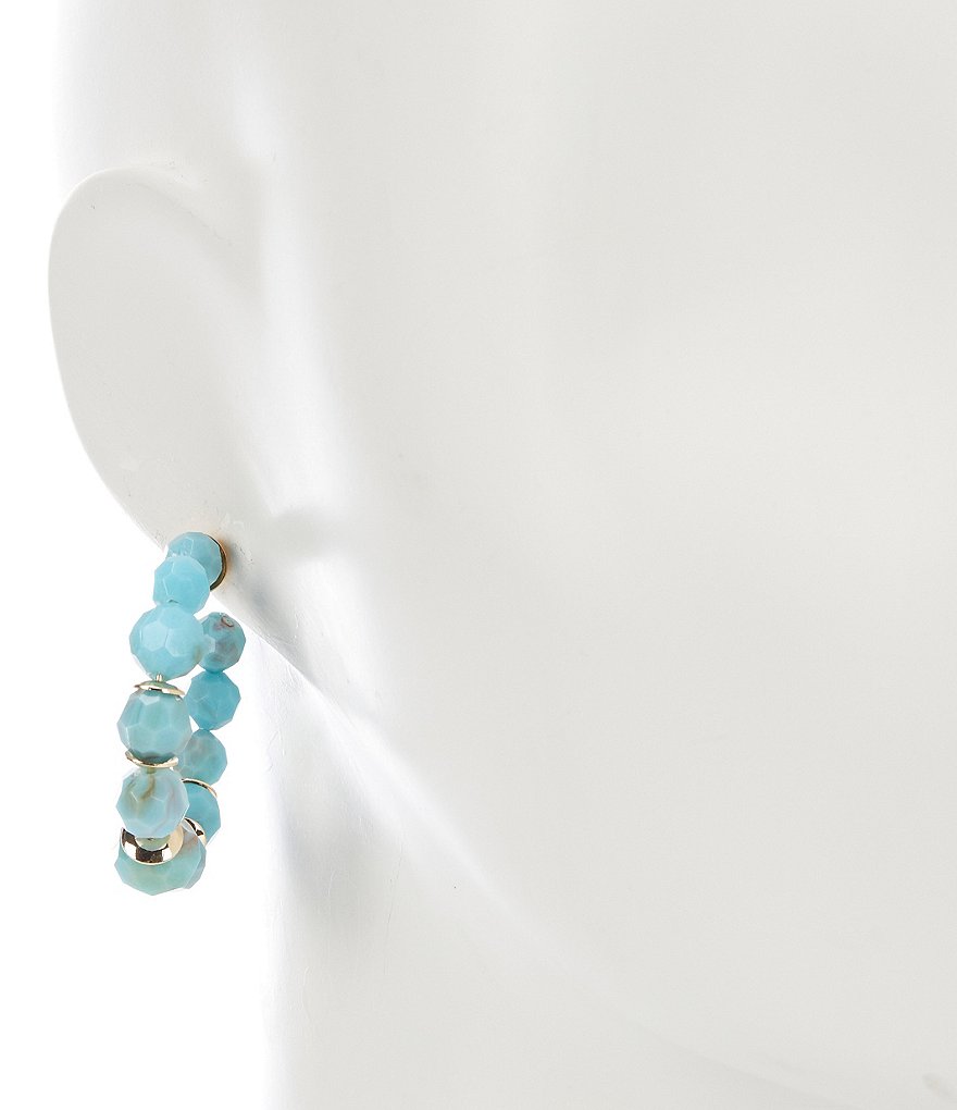 Faceted Bead Hoop Earrings