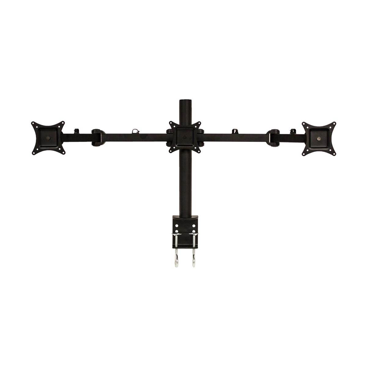 NavePoint Articulating Triple LCD Monitor Mount Stand C-Clamp Holds 3 Monitors Up To 24-Inches Black