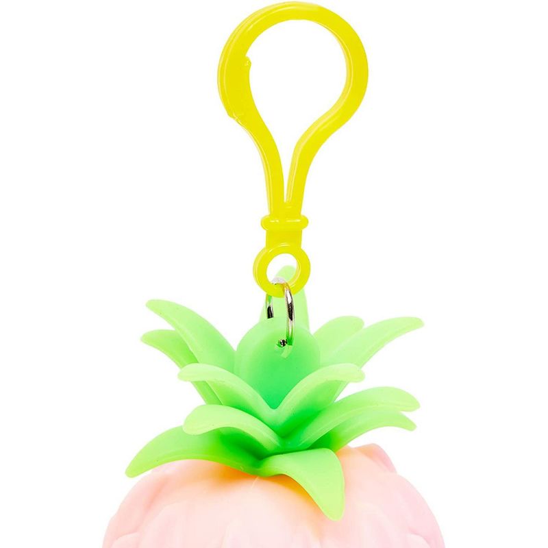 Okuna Outpost 3 Pack Small Zipper Wallet Coin Purse Keychain for Women, Silicone Kawaii Pouches, Pineapple