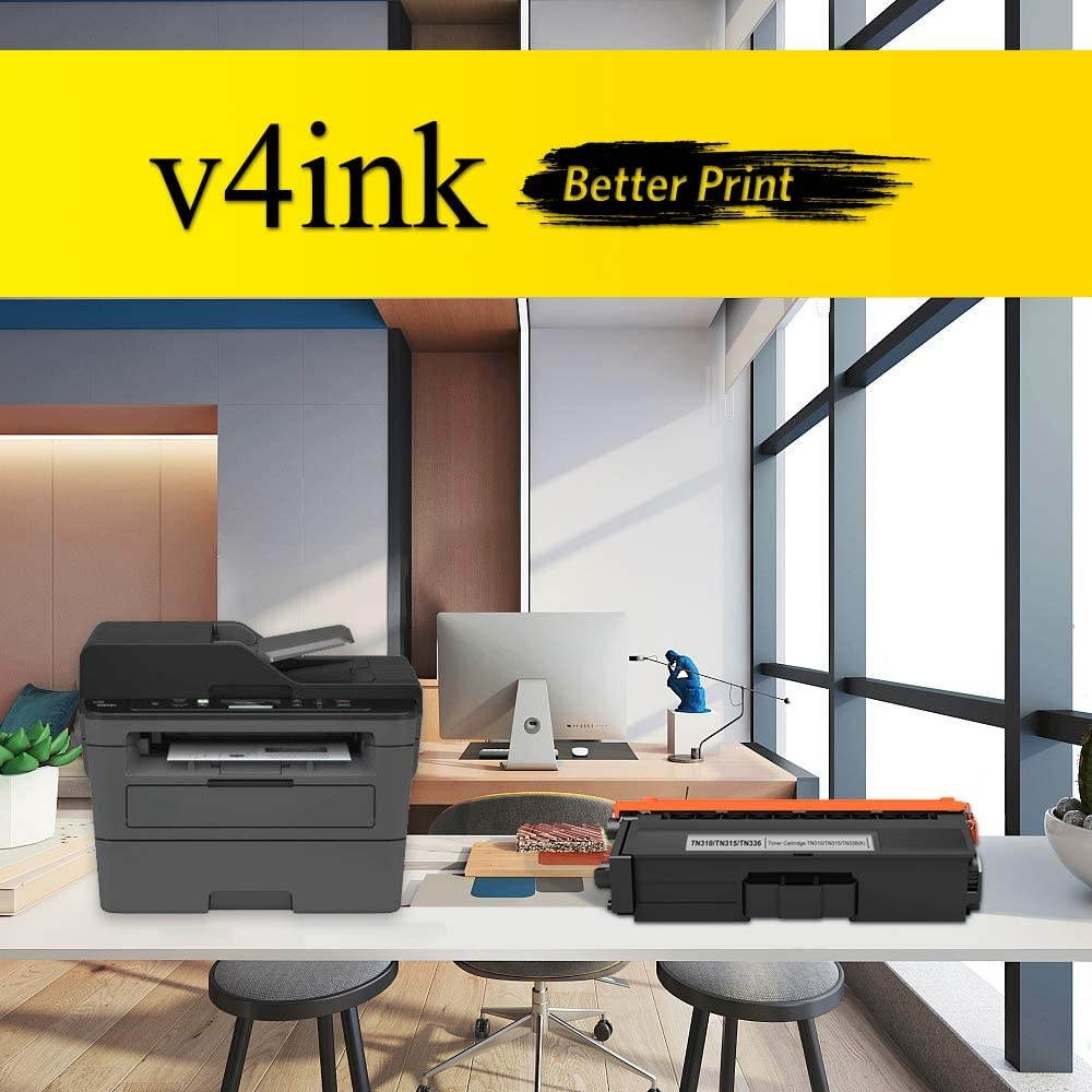 V4INK Compatible High Yield Brother TN336 TN315 TN310 TN331 Black Toner Cartridge for Brother TN-315 TN-336 BK Toner HL-L8350CDW HL-4150CDN HL-L8350CDWT MFC-L8850CDW MFC-9970CDW Printer (New Version)