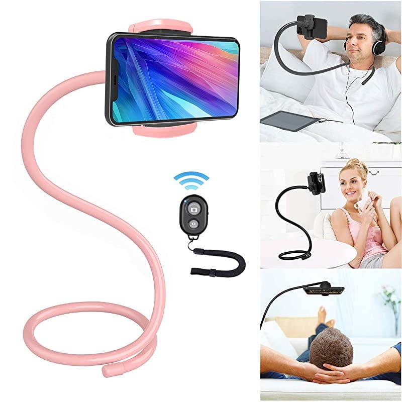 Mobile Phone Stand Lazy Bracket Cell Phone HolderPhone Holder for Bed DIY Free Rotating Mounts with Multiple Function Neck Phone Holder Gooseneck Cell Phone Holders Can Remote Selfie