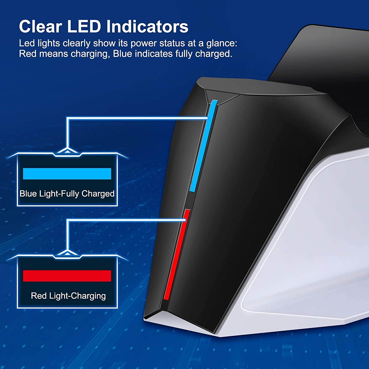 BEBONCOOL Fast PS5 Controller Charger,  PS5 Charging Station, Dualsense PS5 Charging Dock PS5 Charger for Sony w/ Type C Charging Cable