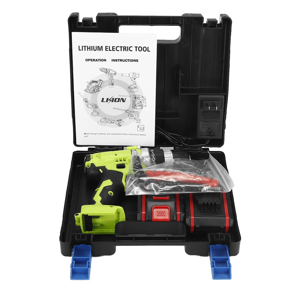 3 in 1 Multifunctional Cordless Electric Drill 48VF 25+3 3/8-Inch Chuck Impact Drill W/ 1/2pcs Battery-US Plug/One Battery