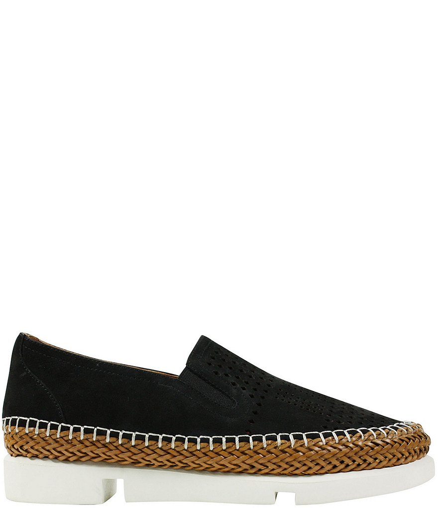 L'Amour Des Pieds Perforated Suede Stazzema Flatform Slip-Ons