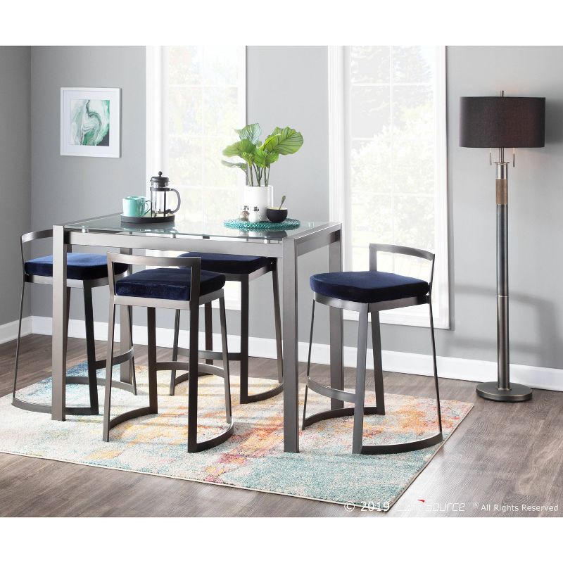 Trophy Industrial Floor Lamp with Gun Metal Linen Shade Black (Includes LED Light Bulb) - LumiSource