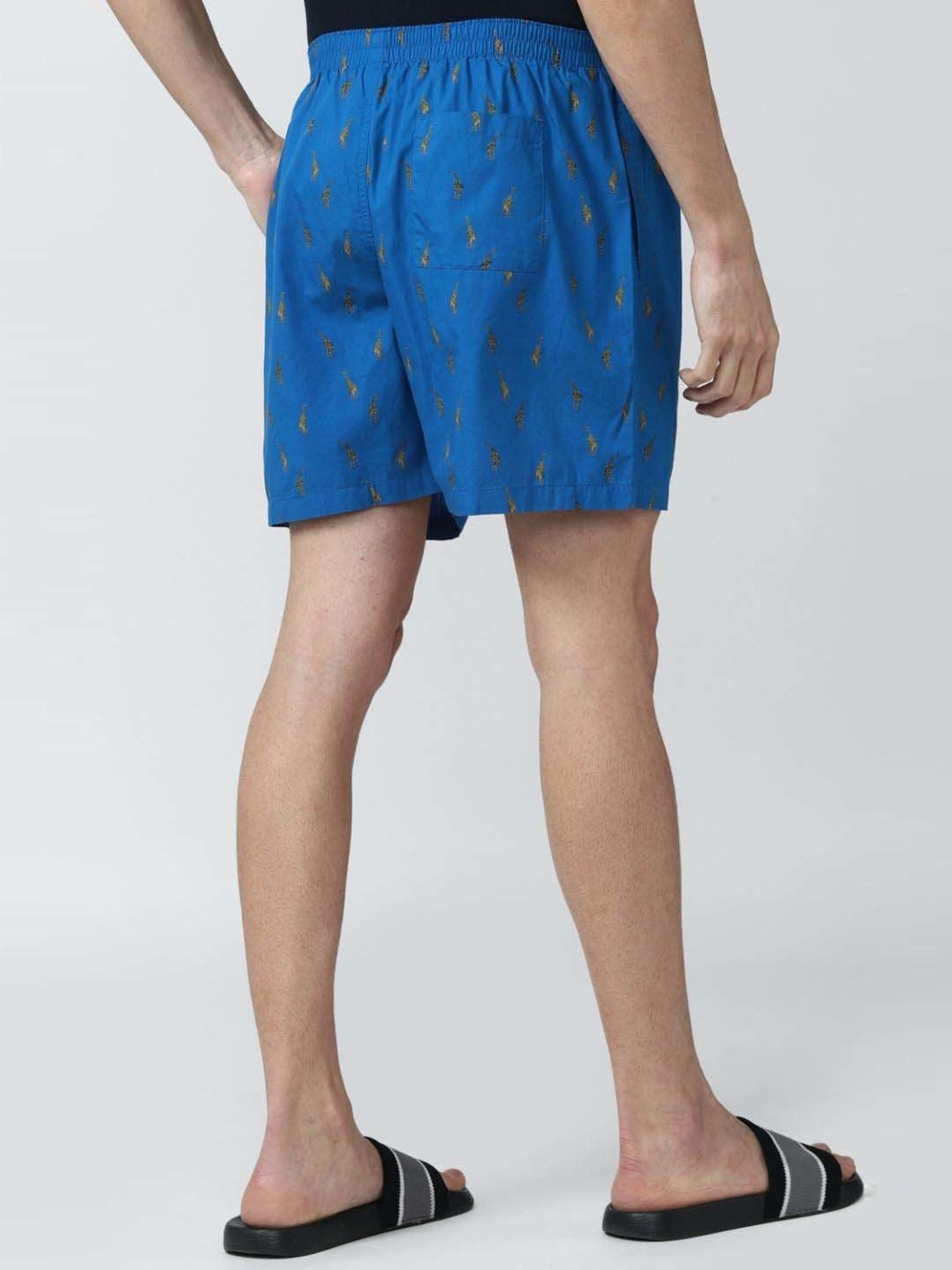 Peter England Blue Cotton Regular Fit Printed Boxers