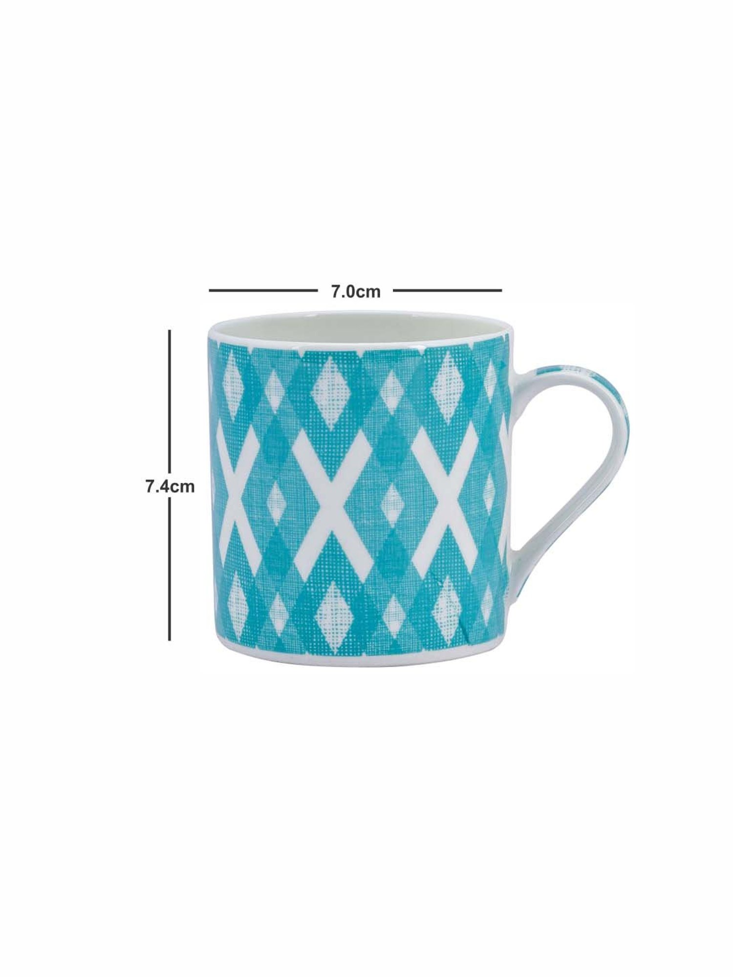 Goodhomes Aqua Bone China Tea Cups (210 ml) - Set of 6